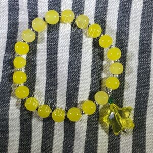 Yellow Star Charm Beaded Stretch Bracelet - Women Jewelry